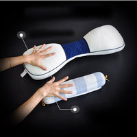 HKM-980819 Cervical Traction Pillow with Adjustable Height and Soft Polyester Cotton Fabric