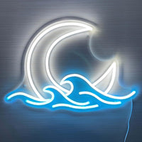 HKM-980819 Neon Atmosphere Wall Sign - Dimmable Moon Cloud, Mountain, Gear, Team Logo, and More