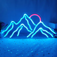 HKM-980819 Neon Atmosphere Wall Sign - Dimmable Moon Cloud, Mountain, Gear, Team Logo, and More
