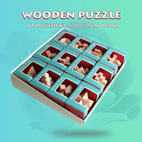 HKM-981267 3D Mini KongMing Lock Wooden Puzzle - Educational Brain Teaser for Ages 5+