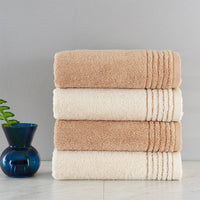 HKM-981267 Cotton Towel Set in Beige and Brown - Soft and Absorbent, Various Sizes Available