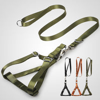 HKM-981523 Golden Wool Edged Dog Leash for Large Breeds - 2.5 x 120cm, Adjustable, Black/Brown/Army Green