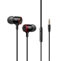 HKM-981587 In-Ear Headset with Metal Design and Heavy Bass for Mobile Devices