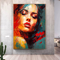 HKM-981779 Elegant Hand-Painted Abstract Oil Painting of a Woman on Canvas for Modern Home Decor