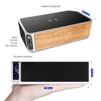 HKM-981907 5W Wireless Charging Bluetooth Alarm Clock with FM Speaker and USB Port