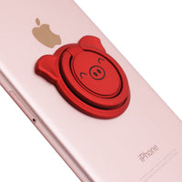 HKM-981907 Piglet Bracket Phone Ring - Durable ABS Plastic with Zinc Alloy and Stainless Steel for Stable Desktop Use