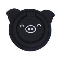 HKM-981907 Piglet Bracket Phone Ring - Durable ABS Plastic with Zinc Alloy and Stainless Steel for Stable Desktop Use