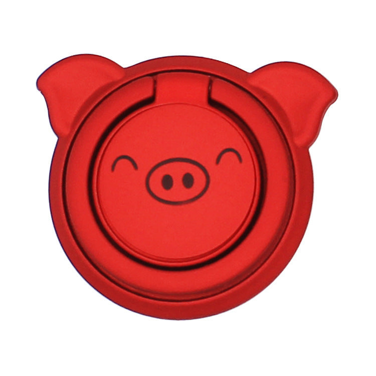HKM-981907 Piglet Bracket Phone Ring - Durable ABS Plastic with Zinc Alloy and Stainless Steel for Stable Desktop Use