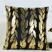 HKM-981971 Black Background Stamping Printed Pillow with Bronzing, 45x45cm