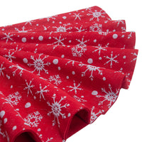 HKM-981971 White and Red Non-Woven Fabric Snowflake Tree Skirt, 48-Inch and 32-Inch Options