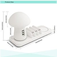 HKM-982099 Wireless Charging Multi-Port USB Mushroom Lamp for Mobile Phones