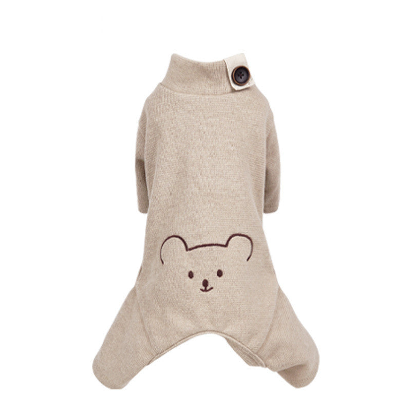 HKM-982291 All-Season Cotton Pajamas for Pets in Khaki, Bitter Orange, Green - Multiple Sizes Available