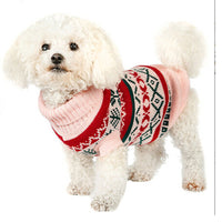 HKM-982419 Cozy Pet Sweater with Leaf Pattern and Lapel Design in Multiple Colors