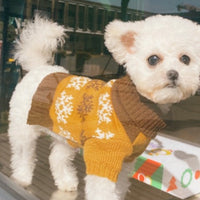 HKM-982419 Cozy Pet Sweater with Leaf Pattern and Lapel Design in Multiple Colors