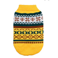 HKM-982419 Cozy Pet Sweater with Leaf Pattern and Lapel Design in Multiple Colors