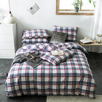 HKM-982611 Cotton Quilted Bedding Set with Geometric Pattern - Multiple Sizes Available
