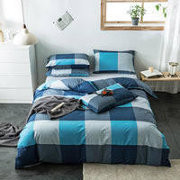 HKM-982611 Cotton Quilted Bedding Set with Geometric Pattern - Multiple Sizes Available