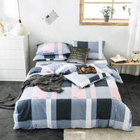 HKM-982611 Cotton Quilted Bedding Set with Geometric Pattern - Multiple Sizes Available