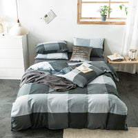 HKM-982611 Cotton Quilted Bedding Set with Geometric Pattern - Multiple Sizes Available