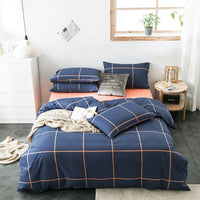 HKM-982611 Cotton Quilted Bedding Set with Geometric Pattern - Multiple Sizes Available