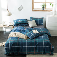 HKM-982611 Cotton Quilted Bedding Set with Geometric Pattern - Multiple Sizes Available