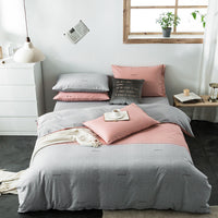 HKM-982611 Cotton Quilted Bedding Set with Geometric Pattern - Multiple Sizes Available