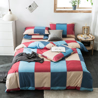 HKM-982611 Cotton Quilted Bedding Set with Geometric Pattern - Multiple Sizes Available