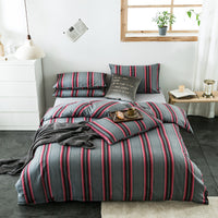 HKM-982611 Cotton Quilted Bedding Set with Geometric Pattern - Multiple Sizes Available