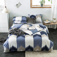 HKM-982611 Cotton Quilted Bedding Set with Geometric Pattern - Multiple Sizes Available