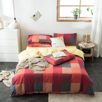 HKM-982611 Cotton Quilted Bedding Set with Geometric Pattern - Multiple Sizes Available