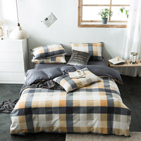 HKM-982611 Cotton Quilted Bedding Set with Geometric Pattern - Multiple Sizes Available