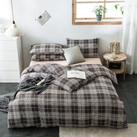 HKM-982611 Cotton Quilted Bedding Set with Geometric Pattern - Multiple Sizes Available
