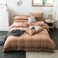 HKM-982611 Cotton Quilted Bedding Set with Geometric Pattern - Multiple Sizes Available