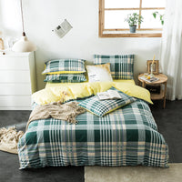 HKM-982611 Cotton Quilted Bedding Set with Geometric Pattern - Multiple Sizes Available