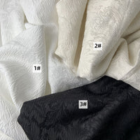 HKM-982675 Embossed Texture Jacquard Woven Fabric - 100% Polyester, 145cm Wide for Dresses, Autumn/Winter