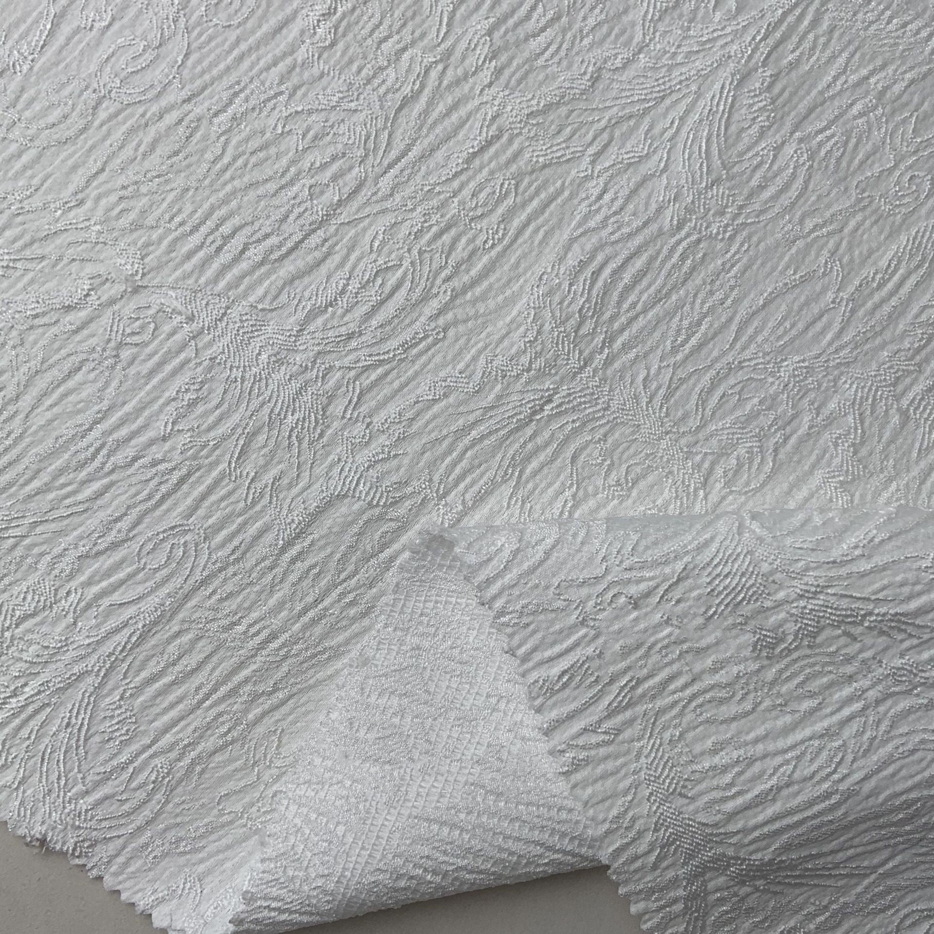 HKM-982675 Embossed Texture Jacquard Woven Fabric - 100% Polyester, 145cm Wide for Dresses, Autumn/Winter