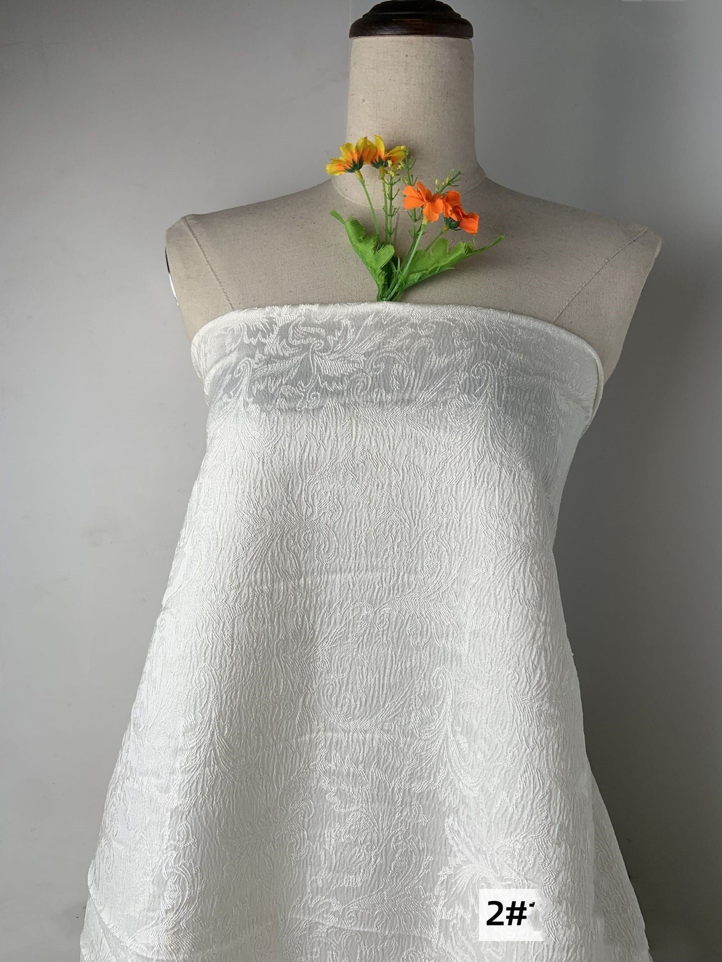 HKM-982675 Embossed Texture Jacquard Woven Fabric - 100% Polyester, 145cm Wide for Dresses, Autumn/Winter