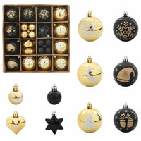 HKM-982803 Elegant Gold Christmas Bauble Set, 40 Minimalist Decorations for Trees and Events