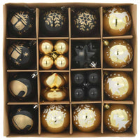 HKM-982803 Elegant Gold Christmas Bauble Set, 40 Minimalist Decorations for Trees and Events