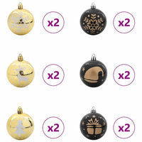 HKM-982803 Elegant Gold Christmas Bauble Set, 40 Minimalist Decorations for Trees and Events