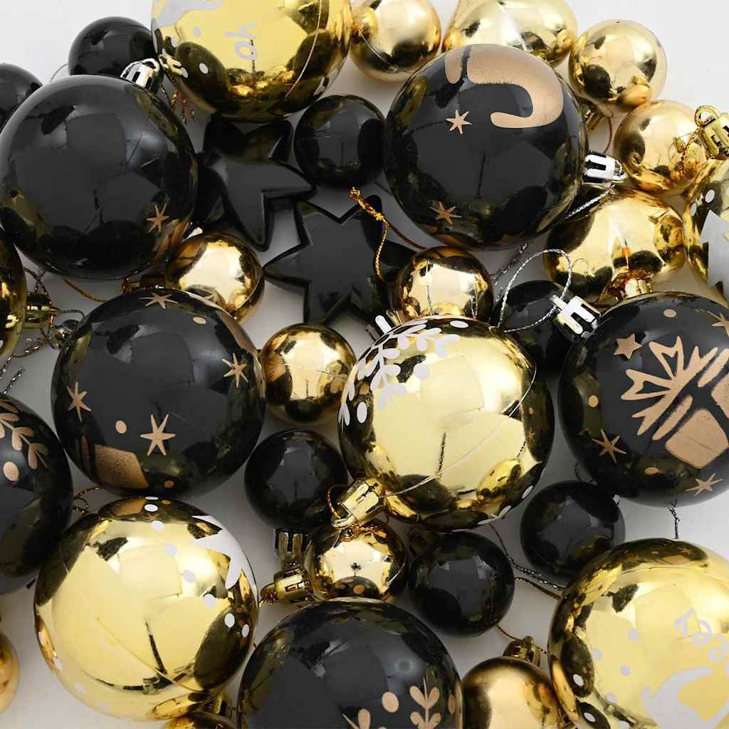 HKM-982803 Elegant Gold Christmas Bauble Set, 40 Minimalist Decorations for Trees and Events