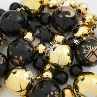 HKM-982803 Elegant Gold Christmas Bauble Set, 40 Minimalist Decorations for Trees and Events