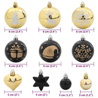 HKM-982803 Elegant Gold Christmas Bauble Set, 40 Minimalist Decorations for Trees and Events