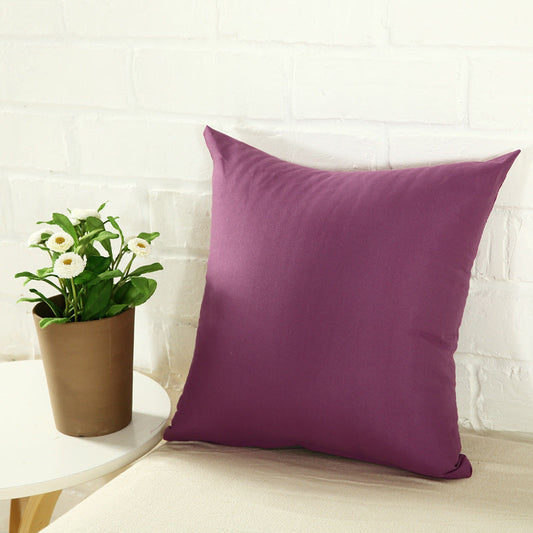 HKM-982803 Solid Color Cushion Cover in Various Shades, Soft Chemical Fiber Material, Multiple Sizes Available