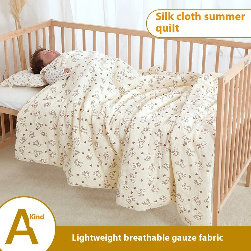 HKM-982995 Pure Cotton Cartoon Design Baby Summer Blanket - Available in Two Sizes (120x150, 150x200)