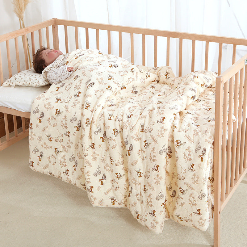 HKM-982995 Pure Cotton Cartoon Design Baby Summer Blanket - Available in Two Sizes (120x150, 150x200)
