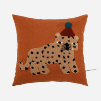 HKM-983059 Cartoon Leopard Square Throw Pillow for Living Room, 45x45cm Cushion Cover
