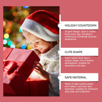 HKM-983123 24-Piece Christmas Advent Rubber Duck Blind Box Set for Teenagers