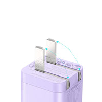 HKM-983251 Foldable Fast Charger for Mobile Phones – 12V Type-C Input, Compatible with Lithium Batteries, Available in Purple, Pink, and Blue