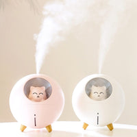 HKM-983315 Cute Planet Cat Night Light Humidifier with USB - Silent Spray, 220ml Capacity for Home Office